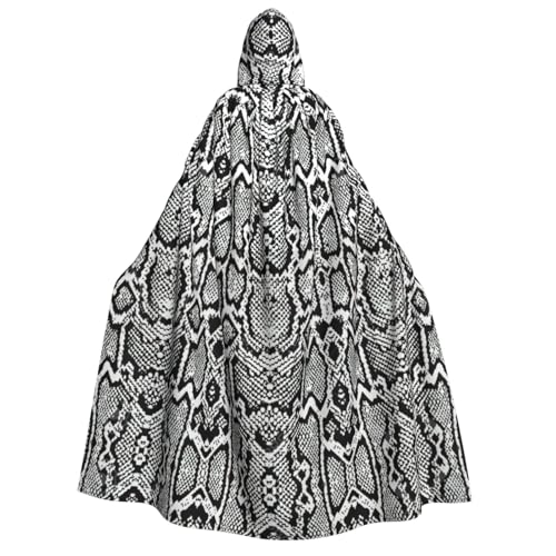 PQruop Schwarz-weißer Schlangenhaut-Druck, Halloween-Kapuzenumhang, Hexenumhang, geeignet für Maskerade, Weihnachtsfeier, Cosplay-Kostüm PQruop Schwarz-weißer Schlangenhaut-Druck, Halloween-Kapuzenumhang, Hexenumhang, geeignet für Maskerade, Weihnachtsfeier, Cosplay-Kostüm von PQruop