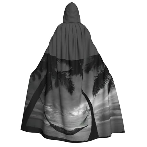 PQruop Schwarz-weißer Strand-Druck, Halloween-Kapuzenumhang, Hexenumhang, geeignet für Maskerade, Weihnachtsfeier, Cosplay-Kostüm PQruop Schwarz-weißer Strand-Druck, Halloween-Kapuzenumhang, Hexenumhang, geeignet für Maskerade, Weihnachtsfeier, Cosplay-Kostüm von PQruop