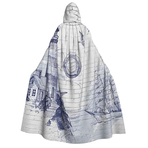 PQruop Segelboot, nautischer Kompass-Druck, Halloween-Kapuzenumhang, Hexenumhang, geeignet für Maskerade, Weihnachtsfeier, Cosplay-Kostüm PQruop Segelboot, nautischer Kompass-Druck, Halloween-Kapuzenumhang, Hexenumhang, geeignet für Maskerade, Weihnachtsfeier, Cosplay-Kostüm von PQruop