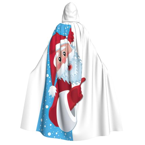 PQruop Weihnachtsmann-4-Druck, Halloween-Kapuzenumhang, Hexenumhang, geeignet für Maskerade, Weihnachtsfeier, Cosplay-Kostüm von PQruop