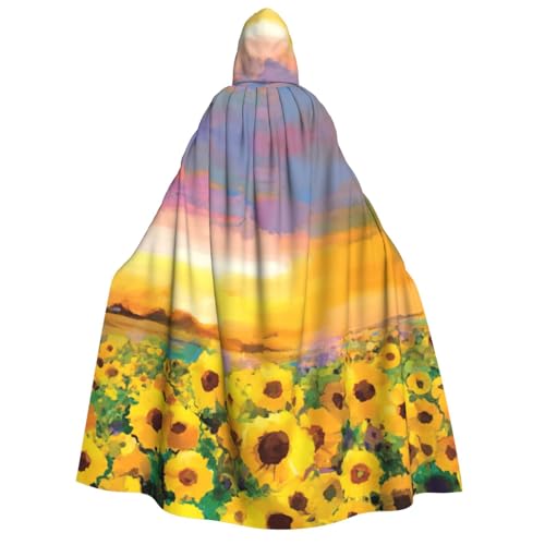 PQruop Wunderschöner Halloween-Umhang mit Sonnenblumenfeld, Sonnenuntergang, Hexenumhang, geeignet für Maskerade, Weihnachtsfeier, Cosplay-Kostüm PQruop Wunderschöner Halloween-Umhang mit Sonnenblumenfeld, Sonnenuntergang, Hexenumhang, geeignet für Maskerade, Weihnachtsfeier, Cosplay-Kostüm von PQruop