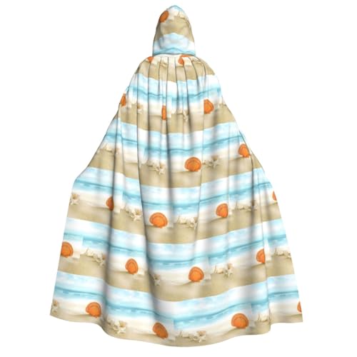 PQruop Wunderschöner Strandumhang mit Muschel-Druck, Hexenumhang, geeignet für Maskerade, Weihnachtsfeier, Cosplay-Kostüm PQruop Wunderschöner Strandumhang mit Muschel-Druck, Hexenumhang, geeignet für Maskerade, Weihnachtsfeier, Cosplay-Kostüm von PQruop