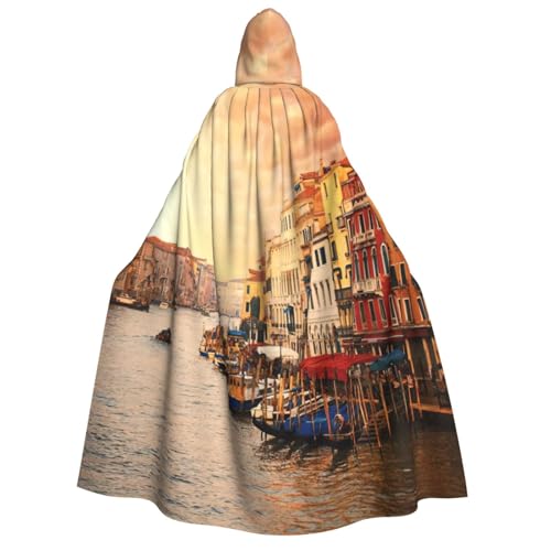 PQruop Wunderschöner Venedig-Kanalblick-Druck, Halloween-Kapuzenumhang, Hexenumhang, geeignet für Maskerade, Weihnachtsfeier, Cosplay-Kostüm PQruop Wunderschöner Venedig-Kanalblick-Druck, Halloween-Kapuzenumhang, Hexenumhang, geeignet für Maskerade, Weihnachtsfeier, Cosplay-Kostüm von PQruop