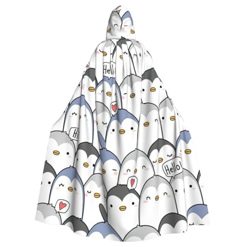 Süßer Pinguin-Druck, Halloween-Kapuzenumhang für Erwachsene, dekorativer Umhang für Partys, Cosplay und Festivals Süßer Pinguin-Druck, Halloween-Kapuzenumhang für Erwachsene, dekorativer Umhang für Partys, Cosplay und Festivals von PQruop