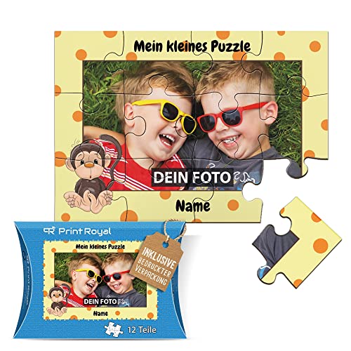 Fotopuzzle aus Holz für Kinder mit Name und Foto Puzzle selbst gestalten - Mein kleines Puzzle mit AFFE, Kinderpuzzle | 25 x 17,5 cm, 12 Teile in Kartonverpackung Fotopuzzle aus Holz für Kinder mit Name und Foto Puzzle selbst gestalten - Mein kleines Puzzle mit AFFE, Kinderpuzzle | 25 x 17,5 cm, 12 Teile in Kartonverpackung von PR Print Royal