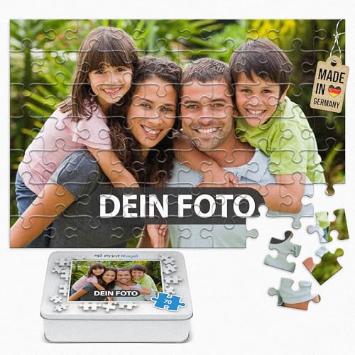 PR Print Royal Foto-Puzzle 24-1000 Teile in inkl. hochwertiger Metalldose - mit eigenem Foto Bedrucken - Puzzle selber gestalten - 70 Teile in Metalldose von PR Print Royal