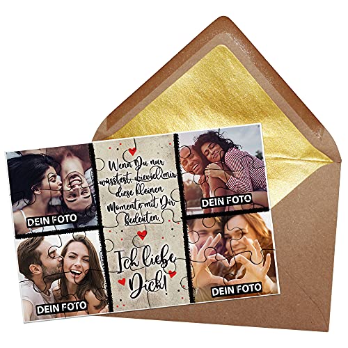 PR Print Royal Foto-Puzzle - Collage Ich Liebe Dich - inkl. Briefumschlag mit Gold-Inlay - Geschenk für Paare, Liebe, Valentinstag - mit Vier Bildern Bedrucken Lassen - 24 Teile PR Print Royal Foto-Puzzle - Collage Ich Liebe Dich - inkl. Briefumschlag mit Gold-Inlay - Geschenk für Paare, Liebe, Valentinstag - mit Vier Bildern Bedrucken Lassen - 24 Teile von PR Print Royal