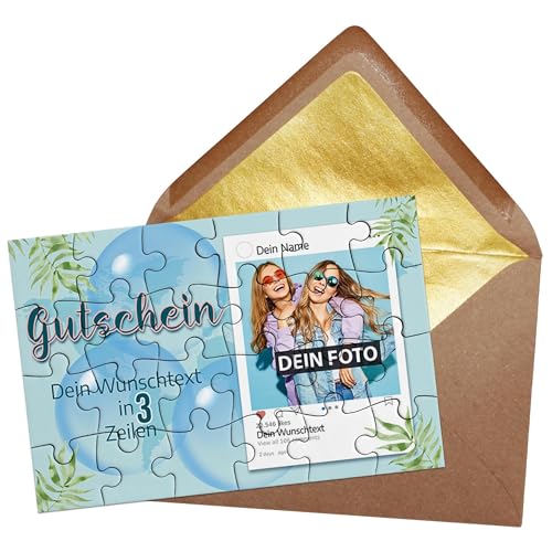 PR Print Royal Fotopuzzle als Gutschein - Puzzle mit Foto, Namen und Text Personalisieren - Geschenk für die Beste Freundin, Geburtstag | 24 Teile inkl. Briefumschlag mit Gold-Inlay PR Print Royal Fotopuzzle als Gutschein - Puzzle mit Foto, Namen und Text Personalisieren - Geschenk für die Beste Freundin, Geburtstag | 24 Teile inkl. Briefumschlag mit Gold-Inlay von PR Print Royal