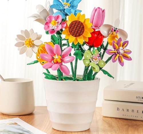 4-Teiliger Künstliche Blume Bausteine Kit Klemmbausteine Erwachsene Blumenstrauß Klemmbausteine Blumen Klein Geeignet für Geschenke Zum Valentinstag Geburtstag Muttertag Und Weihnachten 4-Teiliger Künstliche Blume Bausteine Kit Klemmbausteine Erwachsene Blumenstrauß Klemmbausteine Blumen Klein Geeignet für Geschenke Zum Valentinstag Geburtstag Muttertag Und Weihnachten von PRBUEHI