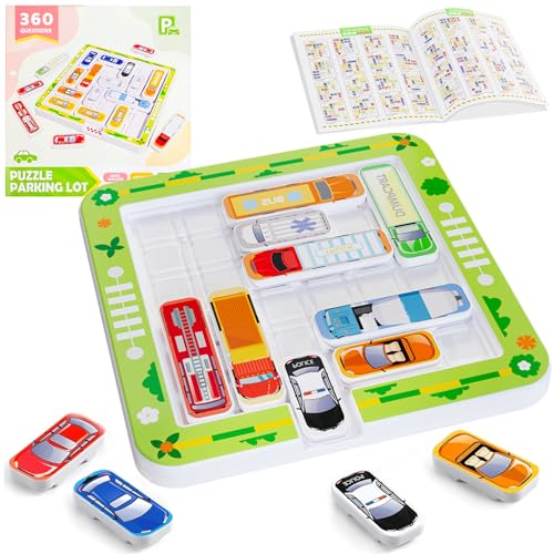 Rush Hour Spiel 360-Level Junior Parkspiele Rush Hour Spiel Verkehrsstau Logik Spiele Brettspiele Lernspiele für Jungen Und Mädchen Ab 6 Jahren von PRBUEHI
