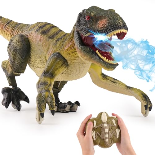 PREBOX Ferngesteuerter Dinosaurier Spielzeug für Jungen, RC Dino Roboter mit Brüllen, Sprühfunktion, Kopf- und Schwanzbewegungen, Realistische Gehbewegungen,Geschenk für Kinder 3-12 Jahre PREBOX Ferngesteuerter Dinosaurier Spielzeug für Jungen, RC Dino Roboter mit Brüllen, Sprühfunktion, Kopf- und Schwanzbewegungen, Realistische Gehbewegungen,Geschenk für Kinder 3-12 Jahre von PREBOX