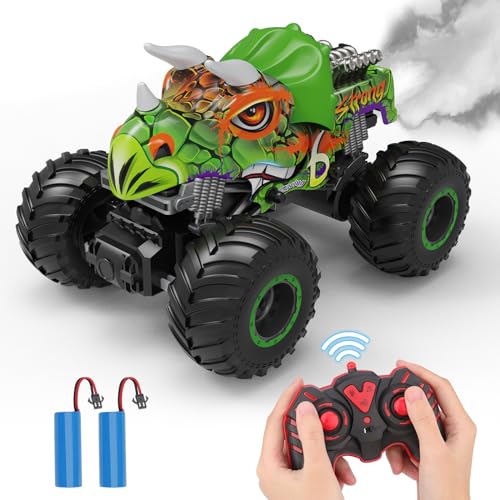 PREBOX Ferngesteuerter Monster Truck für Jungen 8-12 - RC Dinosaurier Auto Spielzeug für Kinder im Alter von 4-7 Jahren, Geburtstagsgeschenke für Jungen mit Musik und Lichtern von PREBOX