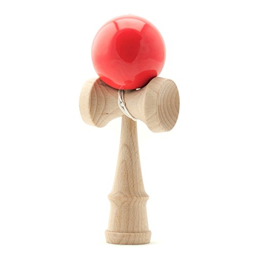 Kendama Japanisches Geschicklichkeitsspiel rote Kugel Holz-Spielzeug Kugelfangspiel Marke PRECORN von PRECORN