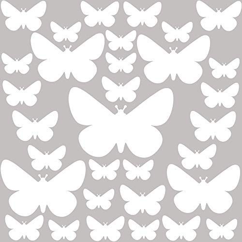 PREMYO 32 Schmetterlinge Wandsticker Kinderzimmer Mädchen Jungen - Wandtattoo - Wandaufkleber Selbstklebend Weiß PREMYO 32 Schmetterlinge Wandsticker Kinderzimmer Mädchen Jungen - Wandtattoo - Wandaufkleber Selbstklebend Weiß von PREMYO