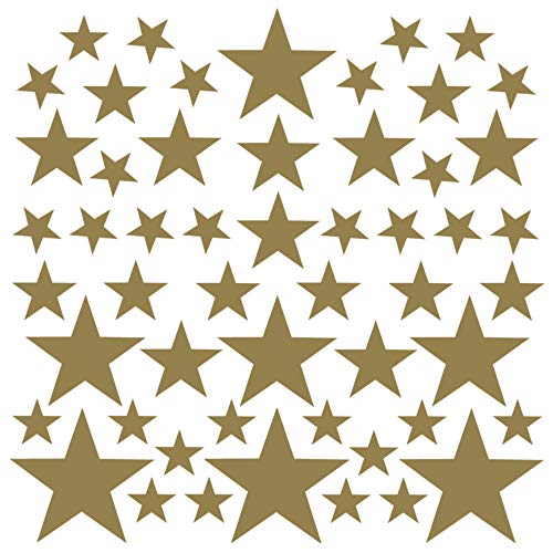 PREMYO 54 Sterne Wandsticker Kinderzimmer Mädchen Jungen - Wandtattoo - Wandaufkleber Selbstklebend Gold PREMYO 54 Sterne Wandsticker Kinderzimmer Mädchen Jungen - Wandtattoo - Wandaufkleber Selbstklebend Gold von PREMYO