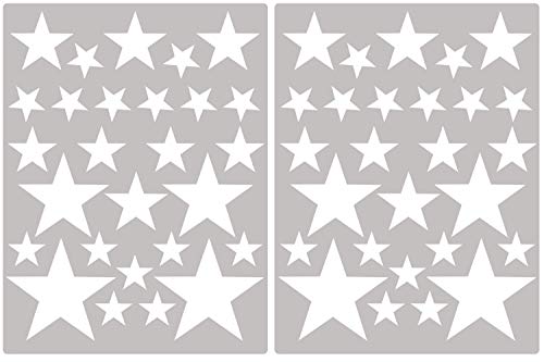 PREMYO 54 Sterne Wandsticker Kinderzimmer Mädchen Jungen - Wandtattoo - Wandaufkleber Selbstklebend Weiß PREMYO 54 Sterne Wandsticker Kinderzimmer Mädchen Jungen - Wandtattoo - Wandaufkleber Selbstklebend Weiß von PREMYO