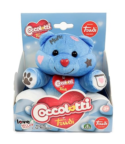 PRESTIGE & DELUXE Teddybär Love und Tell Passion, der die Stimme aufnimmt und wiederholt – Farbe Hellblau + 6-in-1-Stift, Duftstift und Schlüsselanhänger mit Pailletten von PRESTIGE & DELUXE