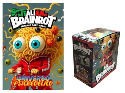 Skifidol Album Skifidol Italian Brainrot Mix Psychedelic - Trading Card Game - Sammelkartenspiel + Box Box Box 24 Kartenhüllen + Schlüsselanhänger Pfeife von PRESTIGE & DELUXE