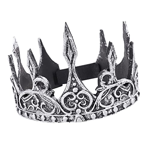 King Crown Halloween Black Crown Medieval Mens PU Foam Royal King Black Headpiece Silver Mens Noble Man, PU foam King Crown Halloween Black Crown Medieval Mens PU Foam Royal King Black Headpiece Silver Mens Noble Man, PU foam von PRETYZOOM