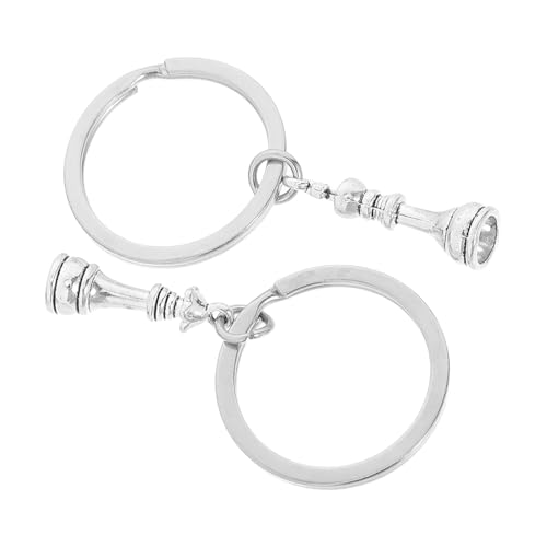 PRETYZOOM 1 Paar Schachketten Schlüsselanhänger-charm Schlüsselketten Neuheit Schlüsselanhänger Charme-schach Einzigartige Schlüsselanhänger-accessoires Schlüsselbund Silber Zinklegierung von PRETYZOOM