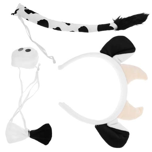 PRETYZOOM Realistisches Kuhkostüm-zubehör-set Mit Kuh-stirnband Und Nase Für Halloween Cosplay Und Partys von PRETYZOOM