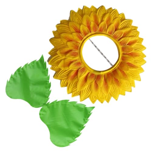 PRETYZOOM 1 Satz Kopfschmuck aus Sonnenblumen Kostüm Feenkleid Girlande Stütze Zubehör Partydekoration faschingskostum Cosplay-Blumenkopfbedeckung Sonnenblumenhut Party-Requisite Seidentuch von PRETYZOOM