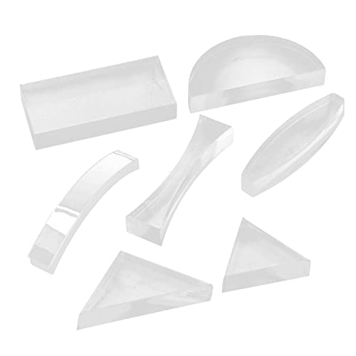 PRETYZOOM 1 Satz Optisches Linsenset Optical Prism Optische Instrumente Brennweite Physik-experimente Bausatz Konkav Konvexe Linse Optische Linse Für Den Unterricht Glas Transparent 7 Stück von PRETYZOOM