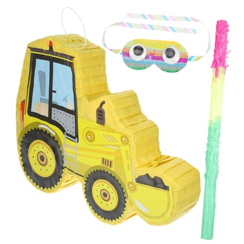 PRETYZOOM 1 Satz Piñata Zugschnur-Muldenkipper Bau-Pinata das Geschenk Dekor Bagger-Pinata Partybevorzugung dreidimensional Traktor Reifen technisches Fahrzeug Kind Wagen von PRETYZOOM