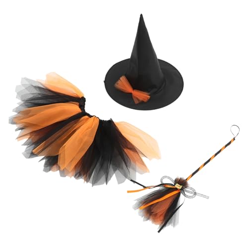 PRETYZOOM 1 Satz Satz Hexen verkleiden sich halloween besen halloween dekoration Halloween-Kessel Halloween-Dekorationen im Freien Partyzubehör Rollenspielanzug für Gittergewebe von PRETYZOOM