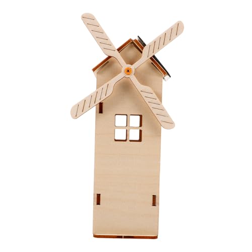 PRETYZOOM 1 Satz Solarwindmühle Aus Holz Solar-DIY- DIY Solarwindmühle Solarmontagespielzeug Stammlernspielzeug Solarspielzeug Zum Zusammenbauen Solarenergie- -kit Hölzern von PRETYZOOM