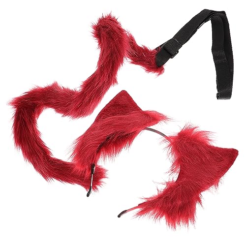 PRETYZOOM Katzenohren Stirnband Set Tierohren Haarband Plüsch Katzenohren Accessoire für Halloween Cosplay von PRETYZOOM