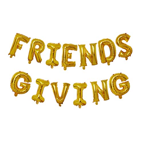 PRETYZOOM 1 Satz Gold Thanksgiving-Ballons Friendsgiving-Party Dekoration Freunde Aufhängen Friendsgiving-Schmuck Girlande Aluminiumfolie Weihnachten Partybedarf von PRETYZOOM