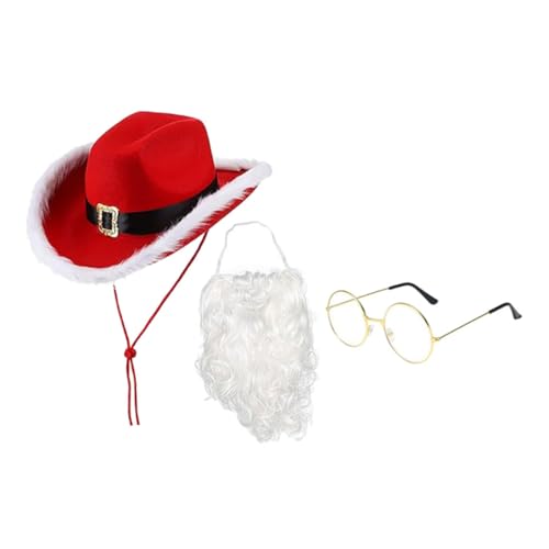 PRETYZOOM 1 Satz Weihnachts mann Hut Kostümbrille für alte Zwergbart Weihnachtskostüme weihnachtsbrille Kostüm Weihnachts-Requisiten Kopfbedeckungen für die Neujahrsparty Cosplay-Brille von PRETYZOOM