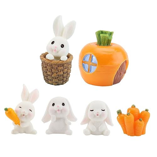 PRETYZOOM 1 Schmuckstücke Miniatur-mooslandschaftsdekor Hasenserie Figuren Ornament Mini-Hasen-serienverzierung Minifiguren Der Hasenserie Modell Der Miniaturhäschenserie Kunstharz von PRETYZOOM