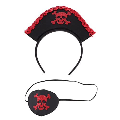 PRETYZOOM 1 Set Piratenhut Band Schädel Maske Halloween Kostüm Cosplay Requisiten Rot PRETYZOOM 1 Set Piratenhut Band Schädel Maske Halloween Kostüm Cosplay Requisiten Rot von PRETYZOOM