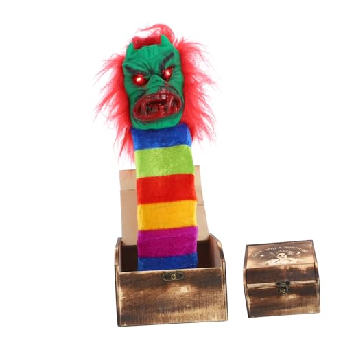 PRETYZOOM 1 Stück Karton Aufge Schreckt Holzkiste Scherzo Spielzeug Clown-streich Kreativer Horror-Sound Und Leichte Hexen-lustigbox Babyflaschen Thermotasche Die Halloween Hölzern von PRETYZOOM