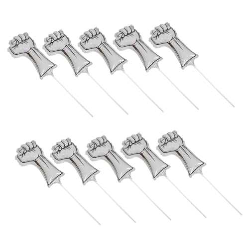 PRETYZOOM 10 Stück Aufblasbare Aluminiumfolie Cheer Sticks Fäustling-form Sport Ballons Teamstimmung Booster Leichte Lärmmacher für Sportveranstaltungen Geburtstagsfeiern von PRETYZOOM