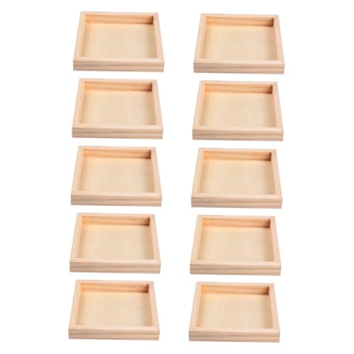 PRETYZOOM 10 Stück Holz-Puzzle-Block-tabletts Quadratische Spielzeug-aufbewahrungsschalen Für Jungen Und Mädchen von PRETYZOOM
