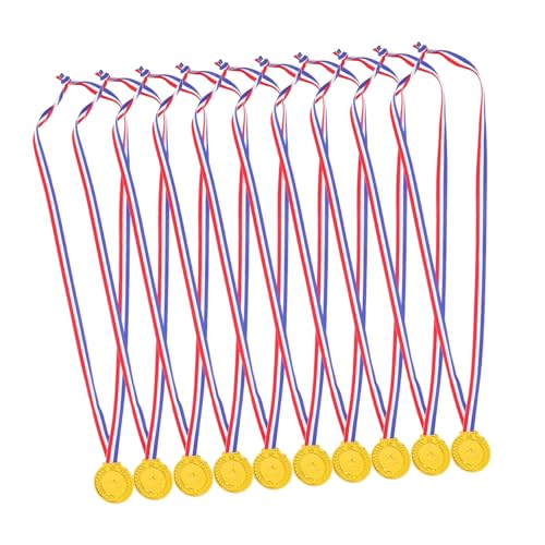 PRETYZOOM 10 Stück Medaillen für Baseball-Medaille laufende Medaillen Auszeichnungsbänder Fußballmedaillen Verleihen Sie Medaillen als Partygeschenke Trophäenpreis pp Golden von PRETYZOOM