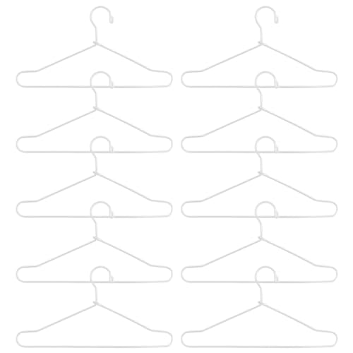 PRETYZOOM 10 Stück Puppenkleiderbügel Mini-Kleiderbügel Metall Puppenkleid Outfit Halter Für Puppenkleidung Schrankzubehör von PRETYZOOM