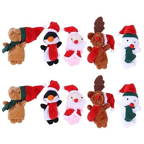 PRETYZOOM 10St Weihnachten Fingerpuppen weihnachtliche Plüsch-Fingerpuppe Kinderspielzeug Geschenke Fingerpuppe für Kinder weihnachtliches Fingerspielzeug Karikatur Baby Lehrmittel Handpuppe von PRETYZOOM