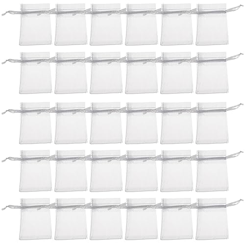PRETYZOOM 100St aufbewahrungssack storage pockets verpackung geschenksäckchen mittelgroß mit Griffen Beutel kleine Geschenktüten mit Kordelzug Ohrringe Taschen Stoff Light Grey von PRETYZOOM