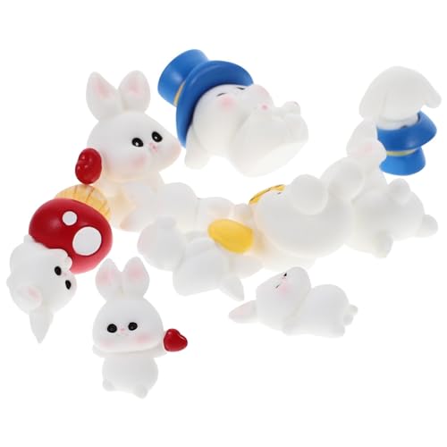 PRETYZOOM Harz Mini Bunny Dekorationen 10 Stücke Figuren Für Auto Landschaft Bunny Dekorationen Set von PRETYZOOM