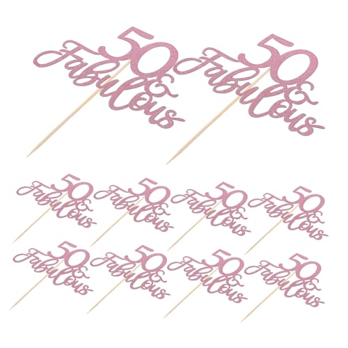 PRETYZOOM 10Stücke Tortendeko Roségold Kuchenaufsätze für Hochzeitstag Party Langlebige Auffällige Dekoration für Kuchen Cupcakes Desserts von PRETYZOOM