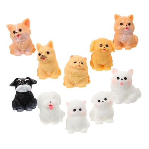 PRETYZOOM 10st Mikrolandschaftswelpe Hund Kuchen Topper Hundefiguren Tortenaufsatz Weiden Haustier Hundeeis Realistische Hundefiguren Hunde-Puzzle- Mörtel Tiere Dackel Colorful Harz von PRETYZOOM