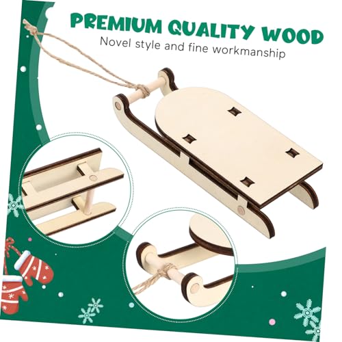 PRETYZOOM 12 Stck. Miniatur Holzschlitten Teiliges Weihnachtsdeko Tischdekoration für Büro Wohnzimmer Puppenhaus Winterdeko Kleine Holzschlitten Basteln Christbaumschmuck von PRETYZOOM
