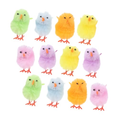 PRETYZOOM 12 Stück Osterküken Mini-plüschtiere Künstliche Osterküken Dekorationen Für Partygeschenke von PRETYZOOM