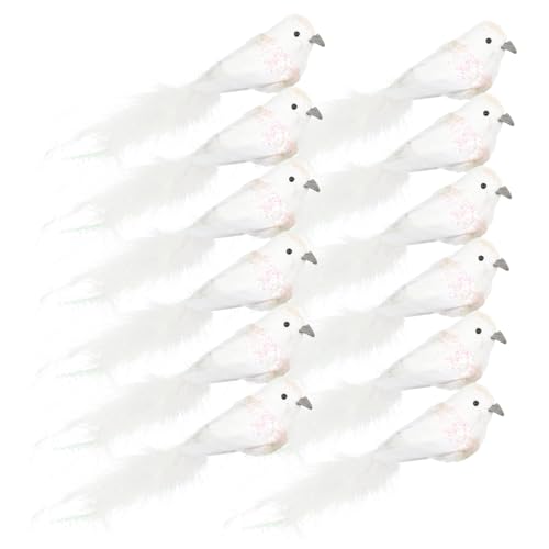 PRETYZOOM 12St liebeskranker Vogel Vogelkäfig Taube zwitschernder Vogel Papagei Ente gartenfigur gartendekoration gartendeko rostoptik gartenaccessoires Spatzfigur Vogel Figur Schaum Weiß von PRETYZOOM
