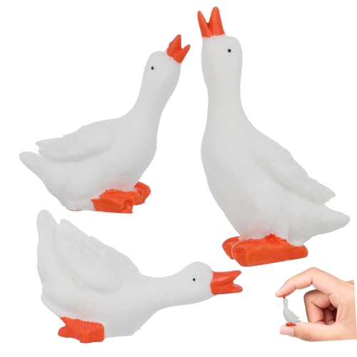 PRETYZOOM Mini Gans Figuren Resin Miniatur Gans Dekoration Für Tisch Garten Und Fotografie üße Kleine Gans Figuren Für Kreative Deko Und ärchengarten von PRETYZOOM