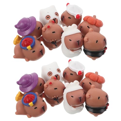 PRETYZOOM 16 Stück Teiliges Halloween Miniatur Wasserschwein Resin Figuren Kreative Mini Dekorationen für Mikro Landschaften Handliche Garten und Party Ornamente Langlebig und Einfach zu von PRETYZOOM